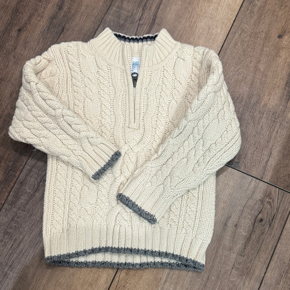 Old Navy Cream Knit Sweater with Gray Accents